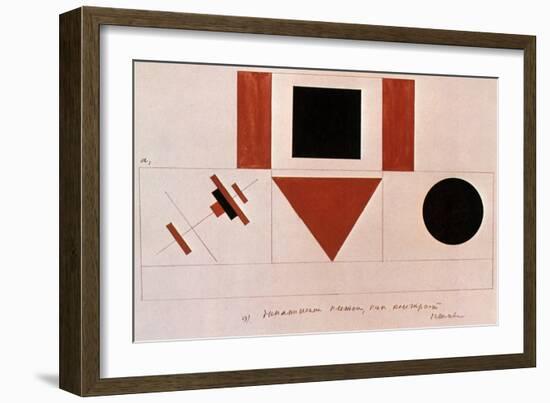 Design for the Speaker's Rostrum, 1919-Kazimir Malevich-Framed Giclee Print