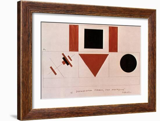 Design for the Speaker's Rostrum, 1919-Kazimir Malevich-Framed Giclee Print