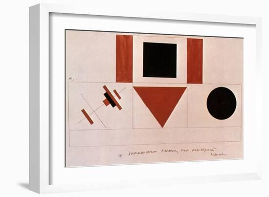 Design for the Speaker's Rostrum, 1919-Kazimir Malevich-Framed Giclee Print