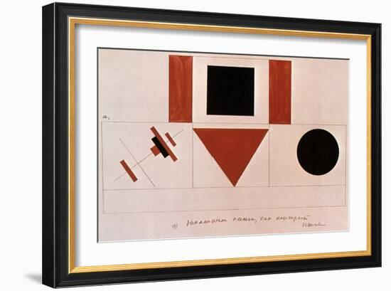 Design for the Speaker's Rostrum, 1919-Kazimir Malevich-Framed Giclee Print