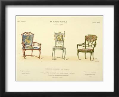 Design from English Style Chairs, from Le Garde-Meuble, Pub. Paris, C.1890  (Colour Litho)' Giclee Print - French School | Art.com