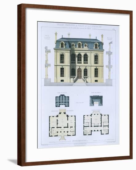 Design from 'Town and Country Houses Based on the Modern Houses of Paris', C.1864 (Colour Litho)-Leblanc-Framed Giclee Print