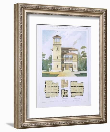 Design from 'Town and Country Houses Based on the Modern Houses of Paris', C.1864 (Colour Litho)-Leblanc-Framed Giclee Print