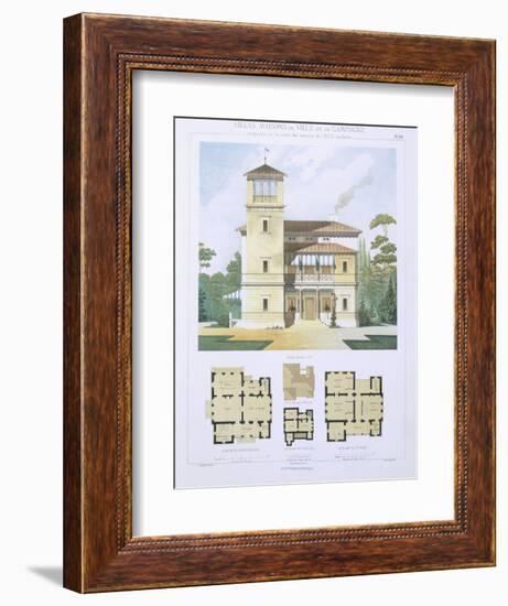 Design from 'Town and Country Houses Based on the Modern Houses of Paris', C.1864 (Colour Litho)-Leblanc-Framed Giclee Print