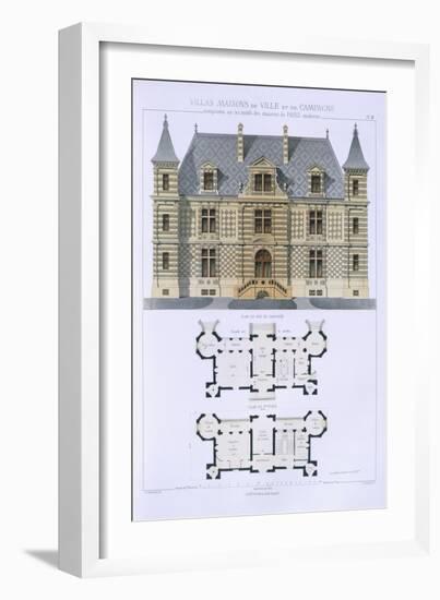 Design from 'Town and Country Houses Based on the Modern Houses of Paris', C.1864 (Colour Litho)-Leblanc-Framed Giclee Print