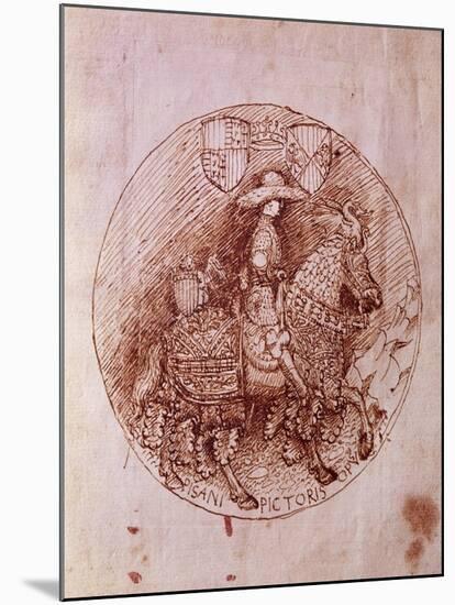 Design of Alfonso of Aragon's Medal-Antonio Pisanello-Mounted Giclee Print