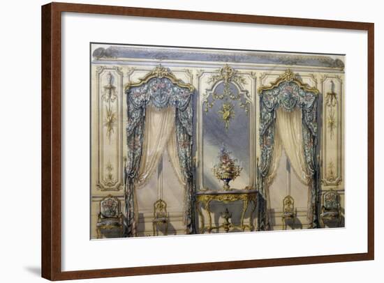 Design of Rococo Style Decor for Living Room, 1874, Gouache by G Felix Lenoir-null-Framed Giclee Print