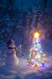 Close-Up Of Snowman Wearing A Scarf And Black Top Hat, Anchorage-Design Pics-Photographic Print