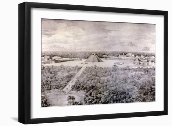 Design-Reconstruction Depicting the Ruins in Chichen Itza-null-Framed Giclee Print