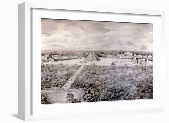 Design-Reconstruction Depicting the Ruins in Chichen Itza-null-Framed Giclee Print