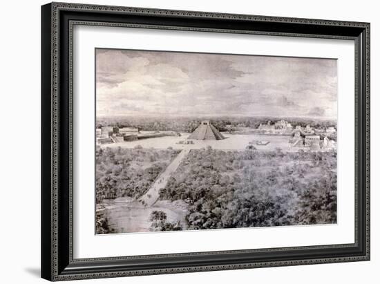 Design-Reconstruction Depicting the Ruins in Chichen Itza-null-Framed Giclee Print