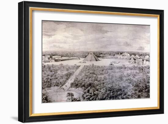 Design-Reconstruction Depicting the Ruins in Chichen Itza-null-Framed Giclee Print