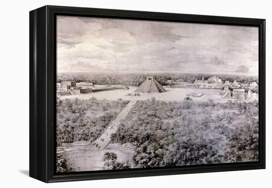 Design-Reconstruction Depicting the Ruins in Chichen Itza-null-Framed Premier Image Canvas