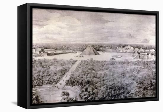 Design-Reconstruction Depicting the Ruins in Chichen Itza-null-Framed Premier Image Canvas