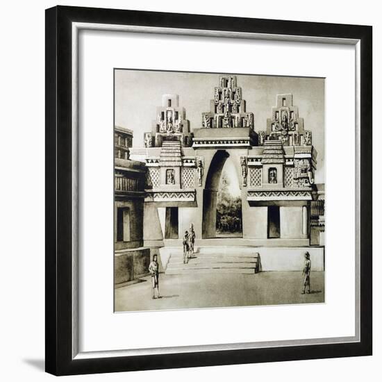 Design-Reconstruction of the Arc of Labna, Puuc Style, Mexico-null-Framed Giclee Print