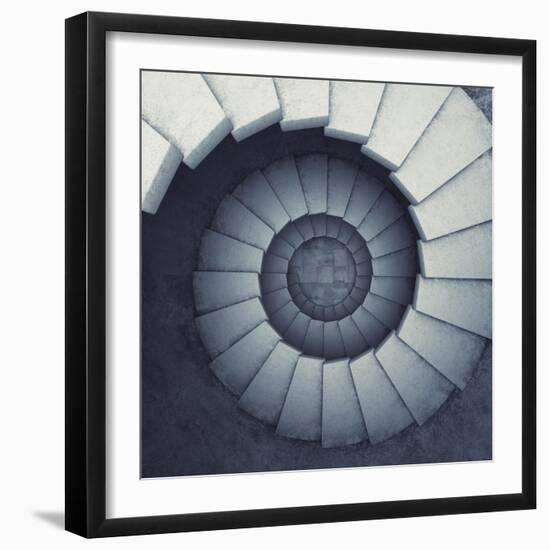 Design Spiral Staircase Made Of Concrete-FreshPaint-Framed Art Print