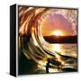 Design Template with Underwater Part and Sunset Skylight Splitted by Waterline-Willyam Bradberry-Framed Stretched Canvas