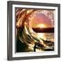 Design Template with Underwater Part and Sunset Skylight Splitted by Waterline-Willyam Bradberry-Framed Photographic Print