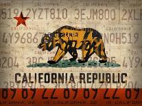 Cali State Flag License Plates-Design Turnpike-Giclee Print