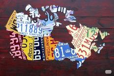 Canada License Plate Map-Design Turnpike-Framed Giclee Print