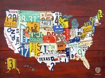License Plate Map USA-Design Turnpike-Giclee Print
