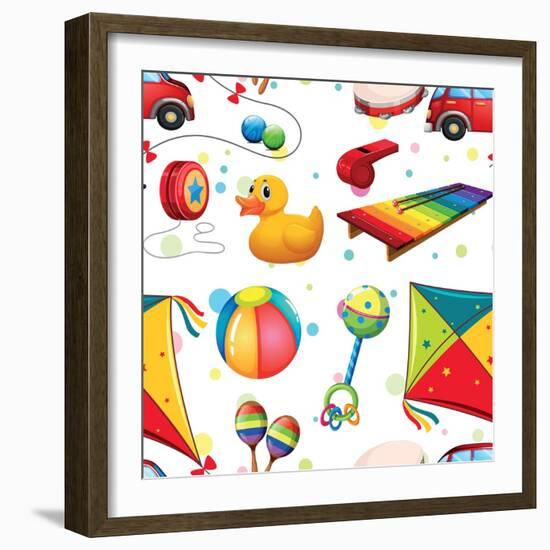 Design with Many Toys-Daniel Cole-Framed Art Print