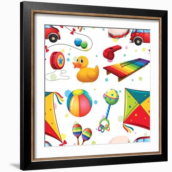 Design with Many Toys-Daniel Cole-Framed Art Print