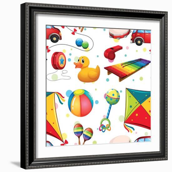 Design with Many Toys-Daniel Cole-Framed Art Print