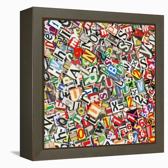 Designed Background. Digital Collage Made Of Newspaper Clippings-donatas1205-Framed Stretched Canvas