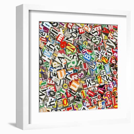 Designed Background. Digital Collage Made Of Newspaper Clippings-donatas1205-Framed Art Print