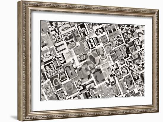 Designed Background. Digital Collage Made Of Newspaper Clippings-donatas1205-Framed Art Print