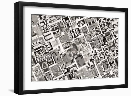 Designed Background. Digital Collage Made Of Newspaper Clippings-donatas1205-Framed Art Print