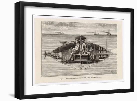 Designed by Claude Goubet in 1885: The First Electrically Powered Submarine-Poyet-Framed Art Print