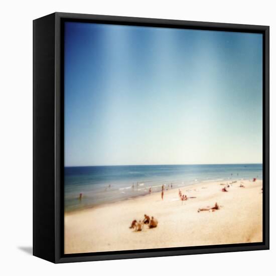 Designed Retro Photo: Sunny Day on the Beach-donatas1205-Framed Premier Image Canvas