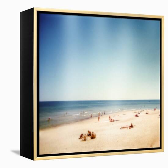 Designed Retro Photo: Sunny Day on the Beach-donatas1205-Framed Premier Image Canvas