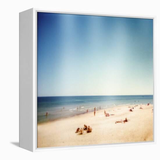 Designed Retro Photo: Sunny Day on the Beach-donatas1205-Framed Premier Image Canvas