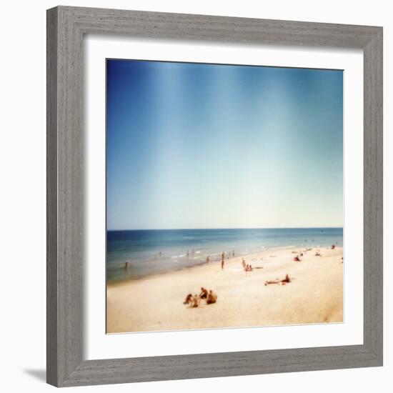 Designed Retro Photo: Sunny Day on the Beach-donatas1205-Framed Photographic Print