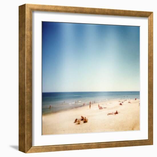 Designed Retro Photo: Sunny Day on the Beach-donatas1205-Framed Photographic Print