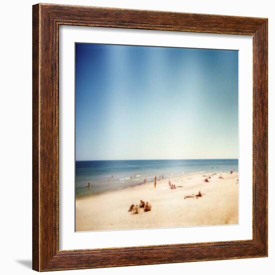 Designed Retro Photo: Sunny Day on the Beach-donatas1205-Framed Photographic Print