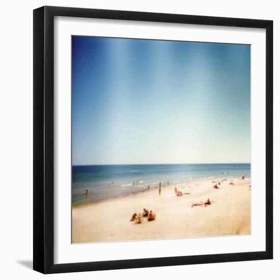 Designed Retro Photo: Sunny Day on the Beach-donatas1205-Framed Photographic Print