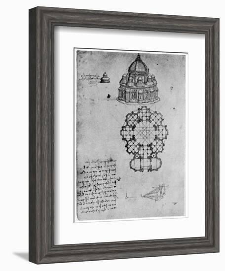 Designs for a Central Church, C1488-Leonardo da Vinci-Framed Giclee Print