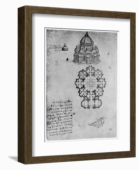 Designs for a Central Church, C1488-Leonardo da Vinci-Framed Giclee Print