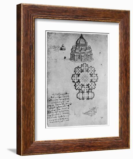 Designs for a Central Church, C1488-Leonardo da Vinci-Framed Giclee Print