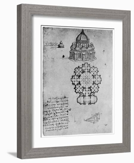 Designs for a Central Church, C1488-Leonardo da Vinci-Framed Giclee Print