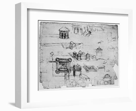 Designs for a Fortress, 1500-1505-Leonardo da Vinci-Framed Giclee Print