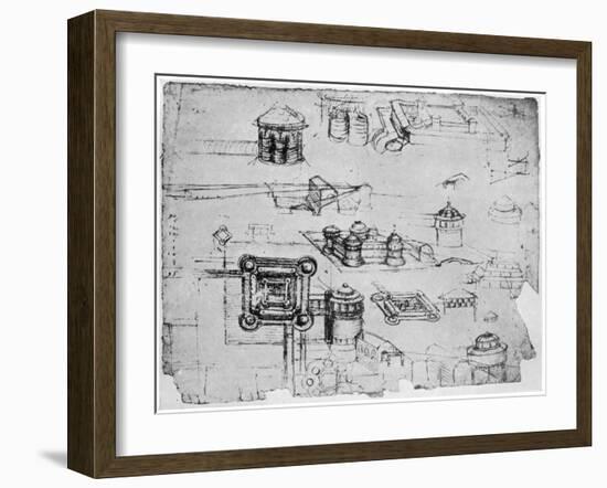 Designs for a Fortress, 1500-1505-Leonardo da Vinci-Framed Giclee Print