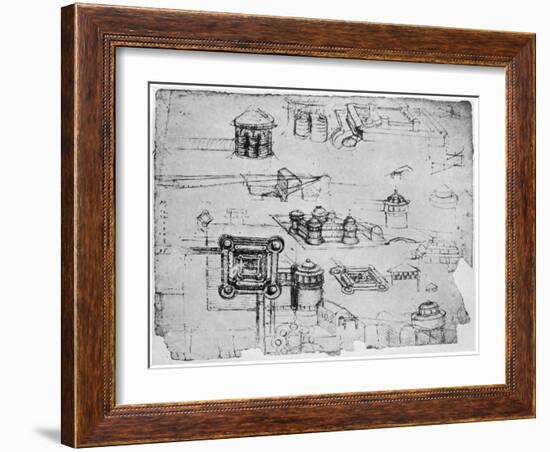 Designs for a Fortress, 1500-1505-Leonardo da Vinci-Framed Giclee Print