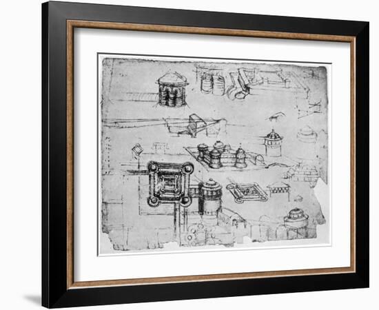 Designs for a Fortress, 1500-1505-Leonardo da Vinci-Framed Giclee Print