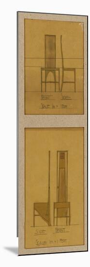 Designs for Chairs Shown in Front and Side Elevations, for the Room De Luxe, Willow Tea Rooms, 1903-Charles Rennie Mackintosh-Mounted Giclee Print