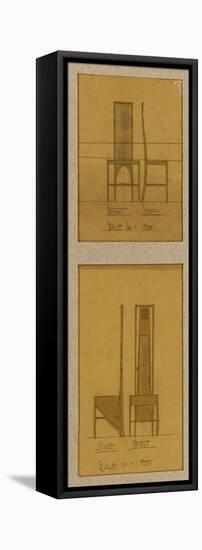 Designs for Chairs Shown in Front and Side Elevations, for the Room De Luxe, Willow Tea Rooms, 1903-Charles Rennie Mackintosh-Framed Premier Image Canvas